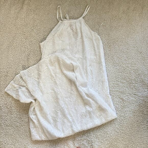 Trina Turk Milian Maxi Dress White Lace High Neck Tie Back Lined Resort Wear - Picture 4 of 8